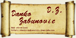 Danko Zabunović vizit kartica